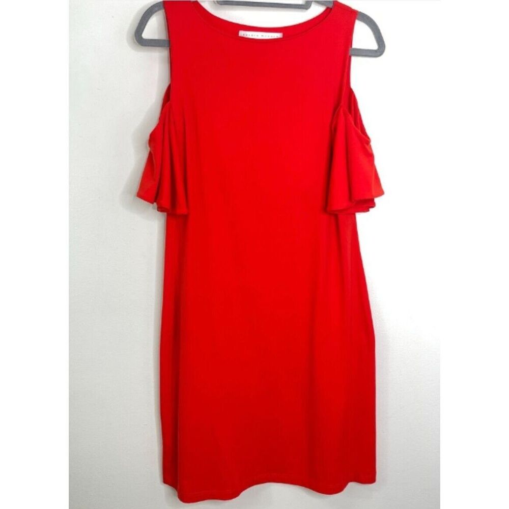 Susana Monaco Orange Cold Shoulder Sheath Dress